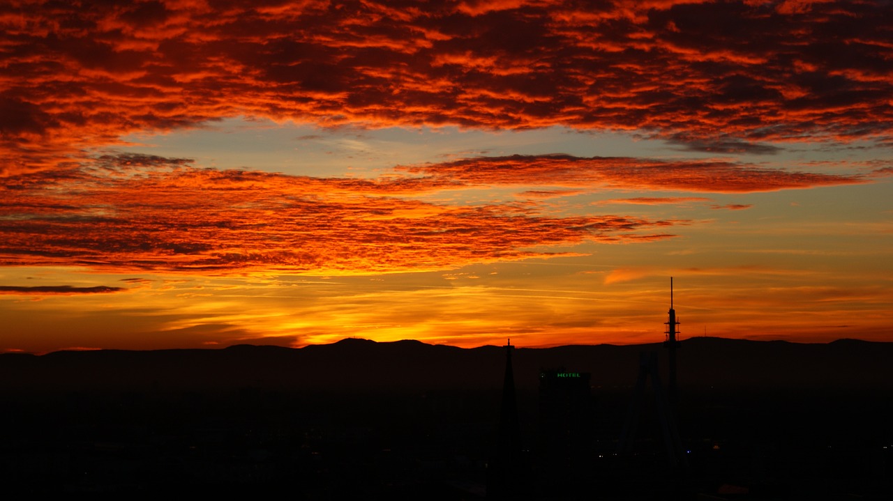 sunset afterglow abendstimmung free photo