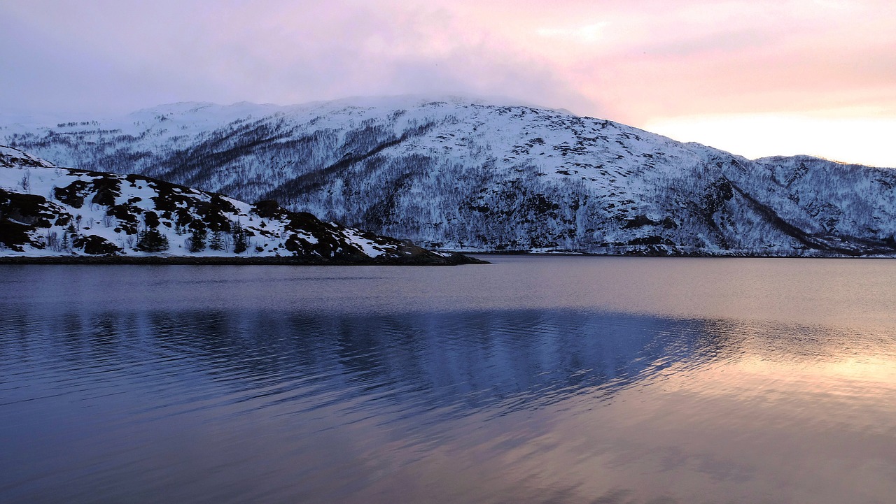 sunset fjord ocean free photo