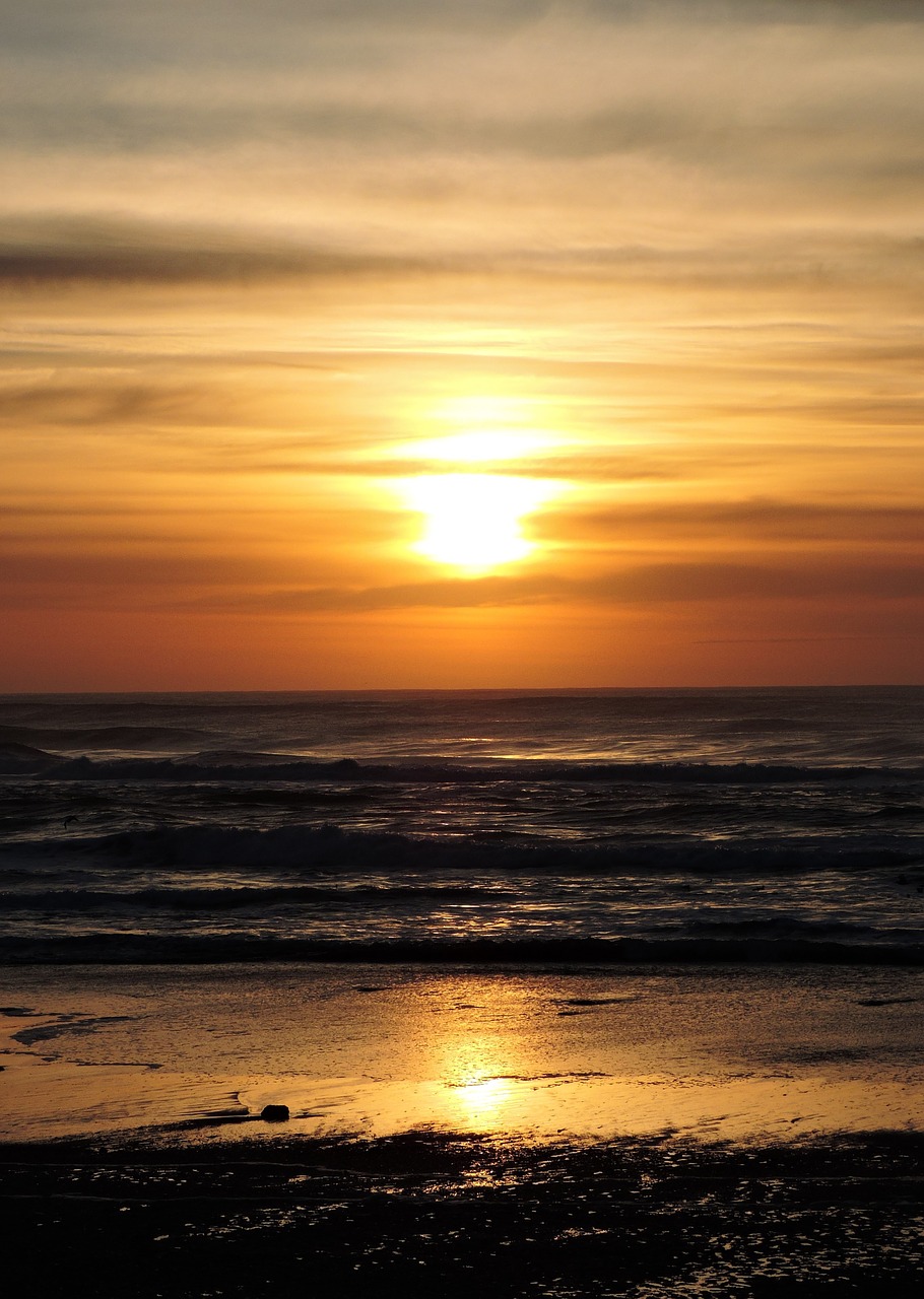 sunset nelscott beach lincoln city free photo