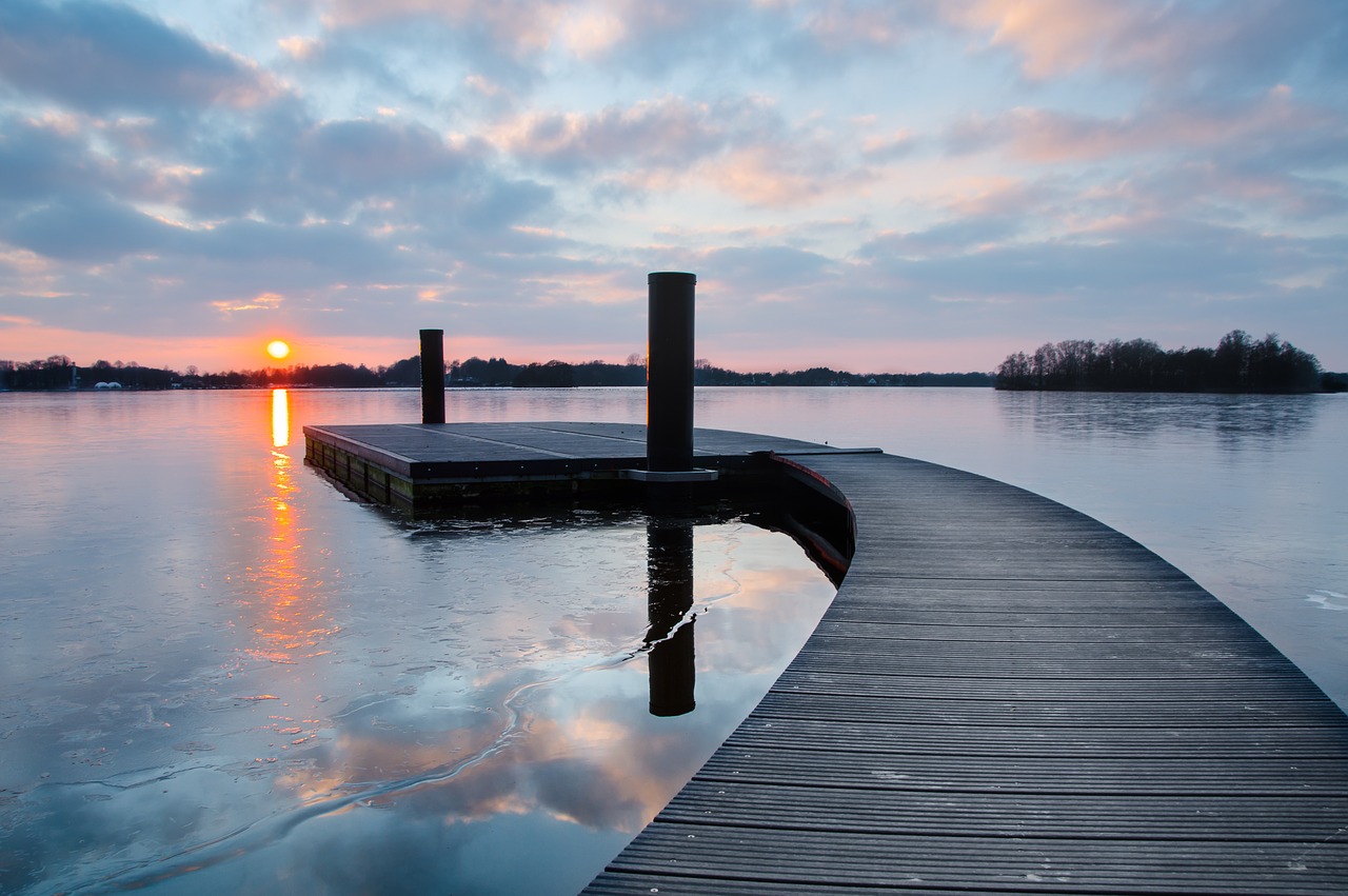 sunset ice lake free photo