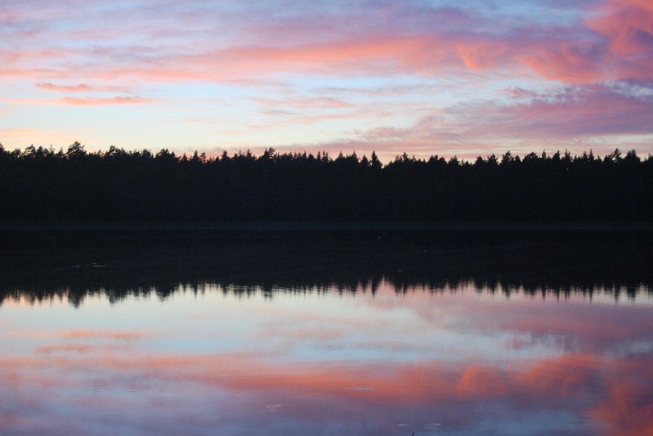 sunset lake abendstimmung free photo