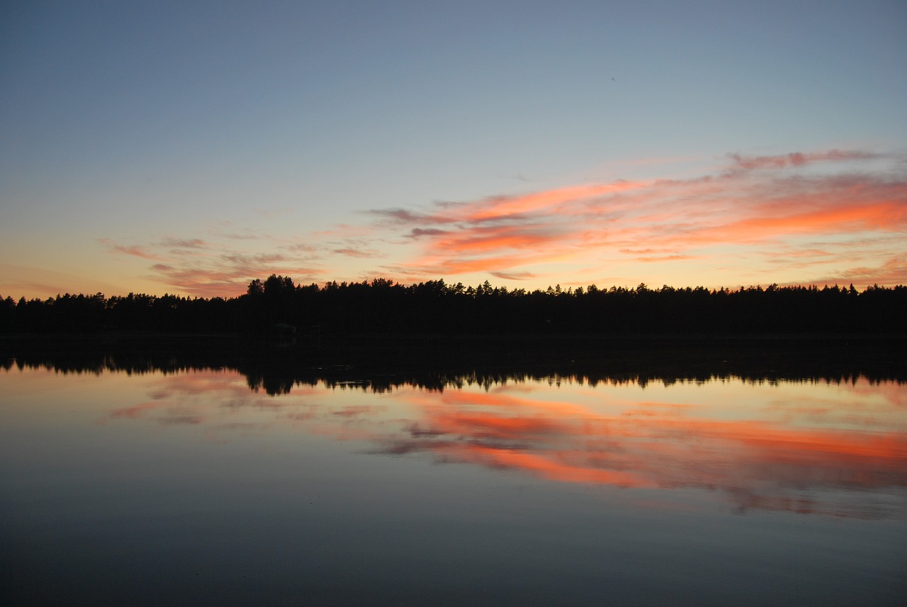 sunset lake abendstimmung free photo