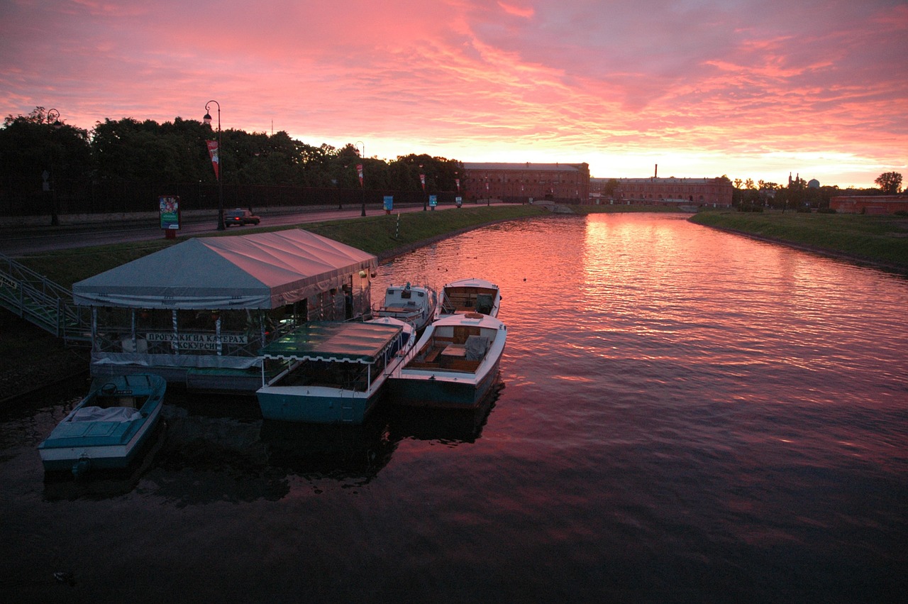 sunset sea boat free photo