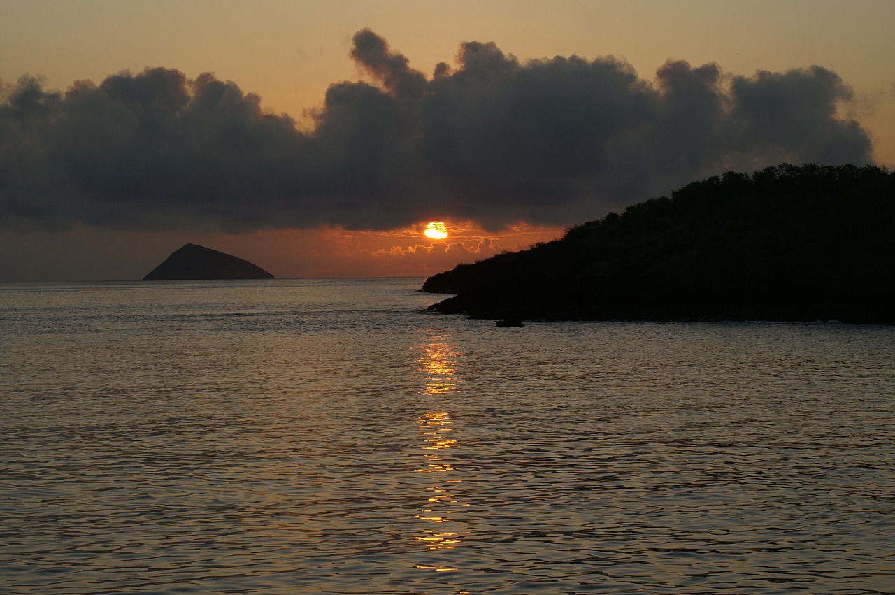 sunset galapagos islands free photo