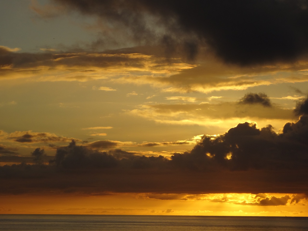 sunset okinawa sea free photo