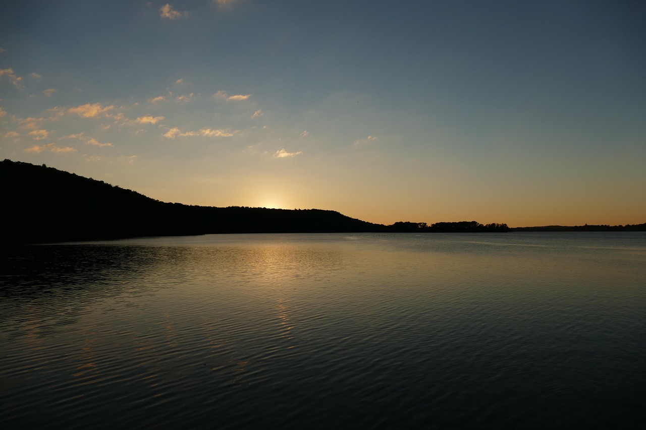 sunset lake mecklenburg free photo