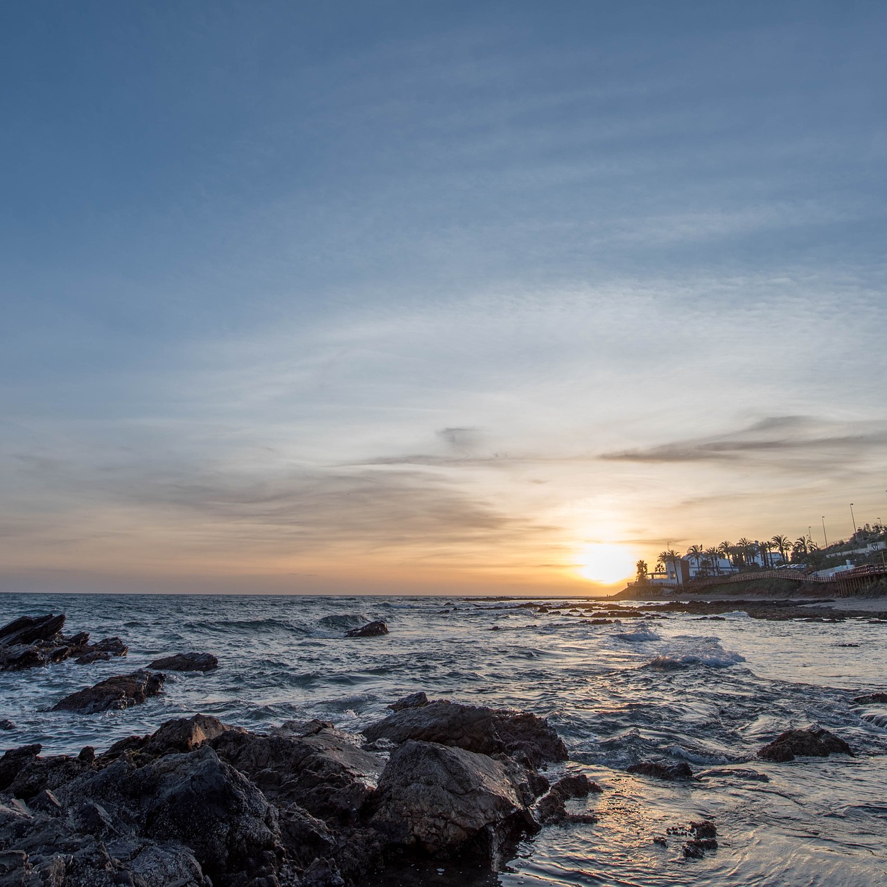 sunset beach hype mijas costa free photo