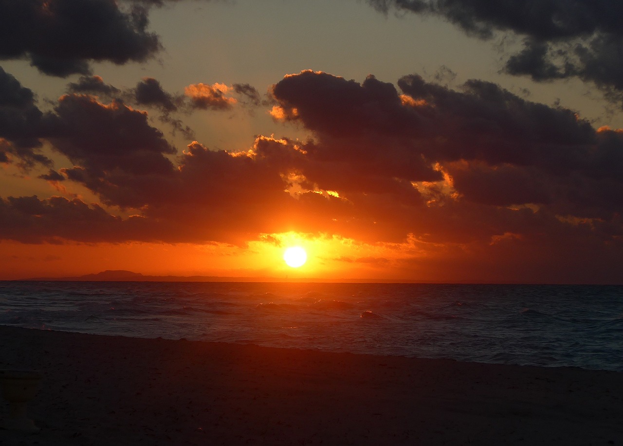 sunset cuba beach free photo