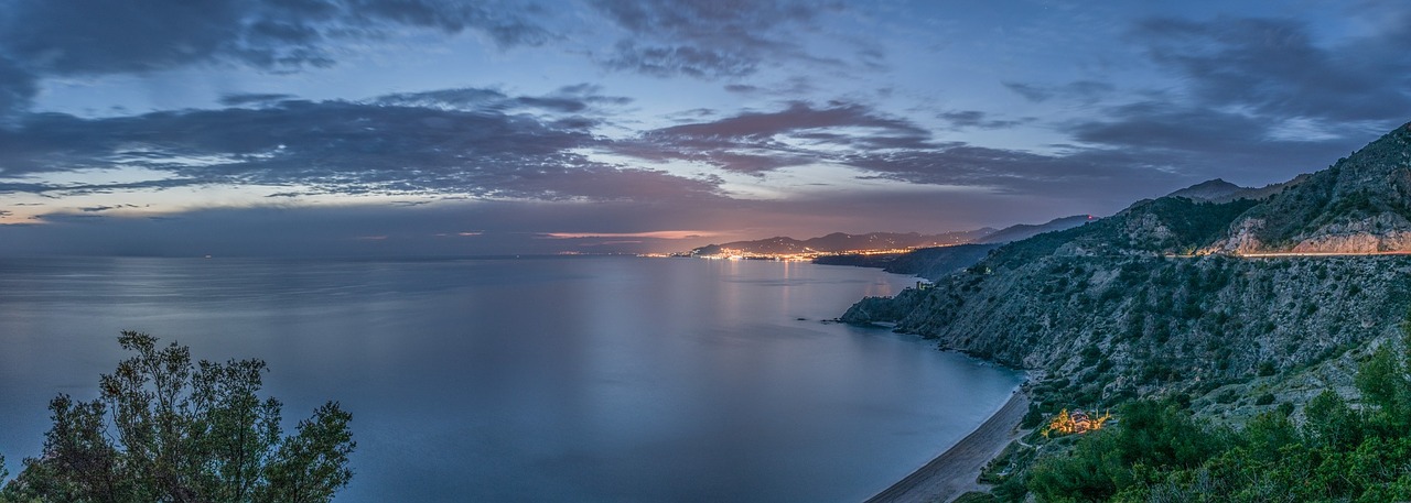 sunset nerja malaga free photo