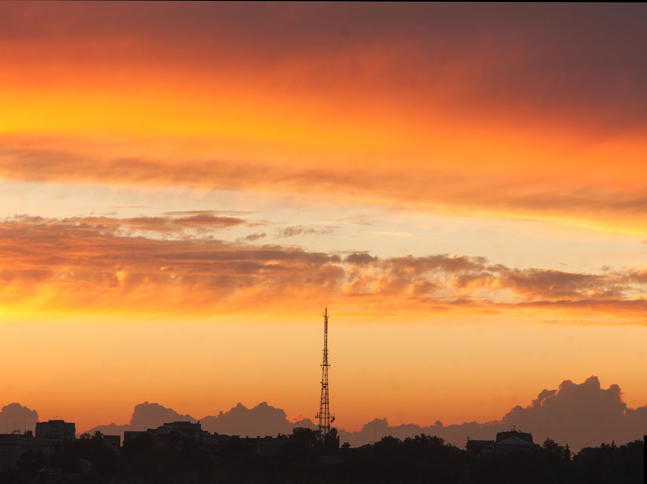 sunset clouds evening sky free photo