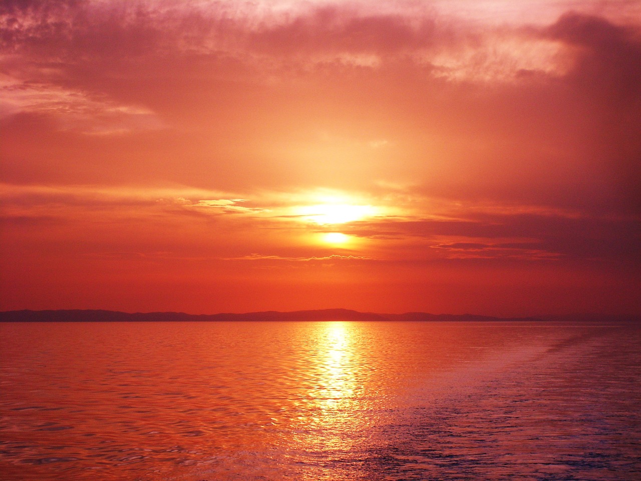 sunset sea evening free photo