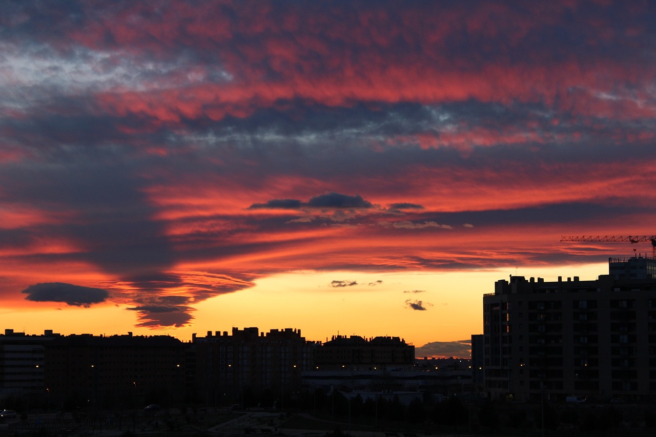 sunset puestade sun clouds free photo