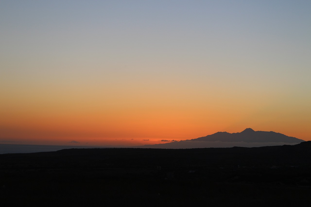sunset sky volcano landscape free photo