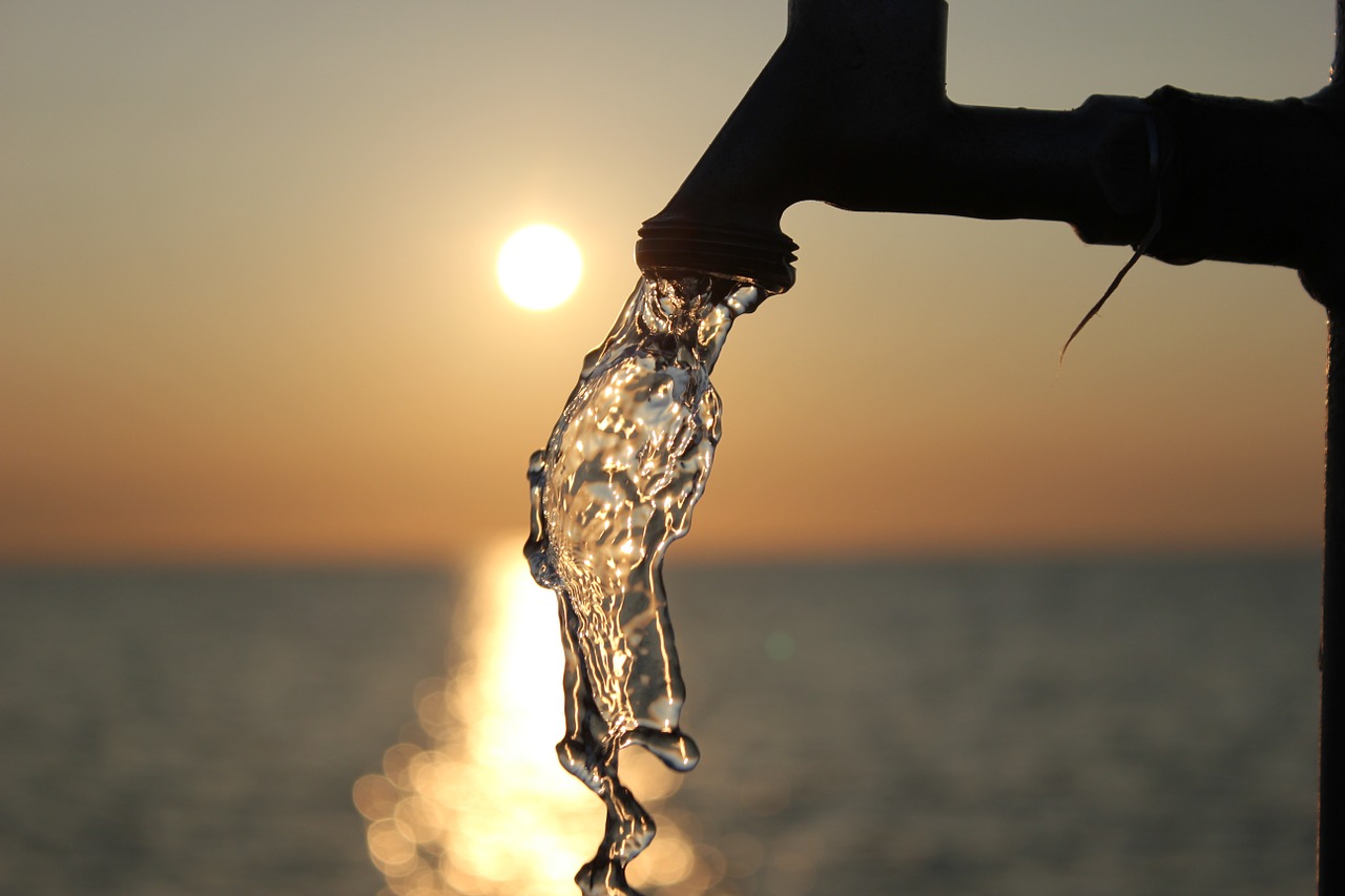 sunset water faucet free photo