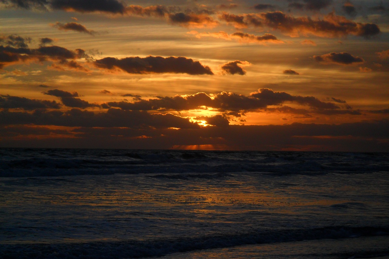 sunset ocean nature free photo