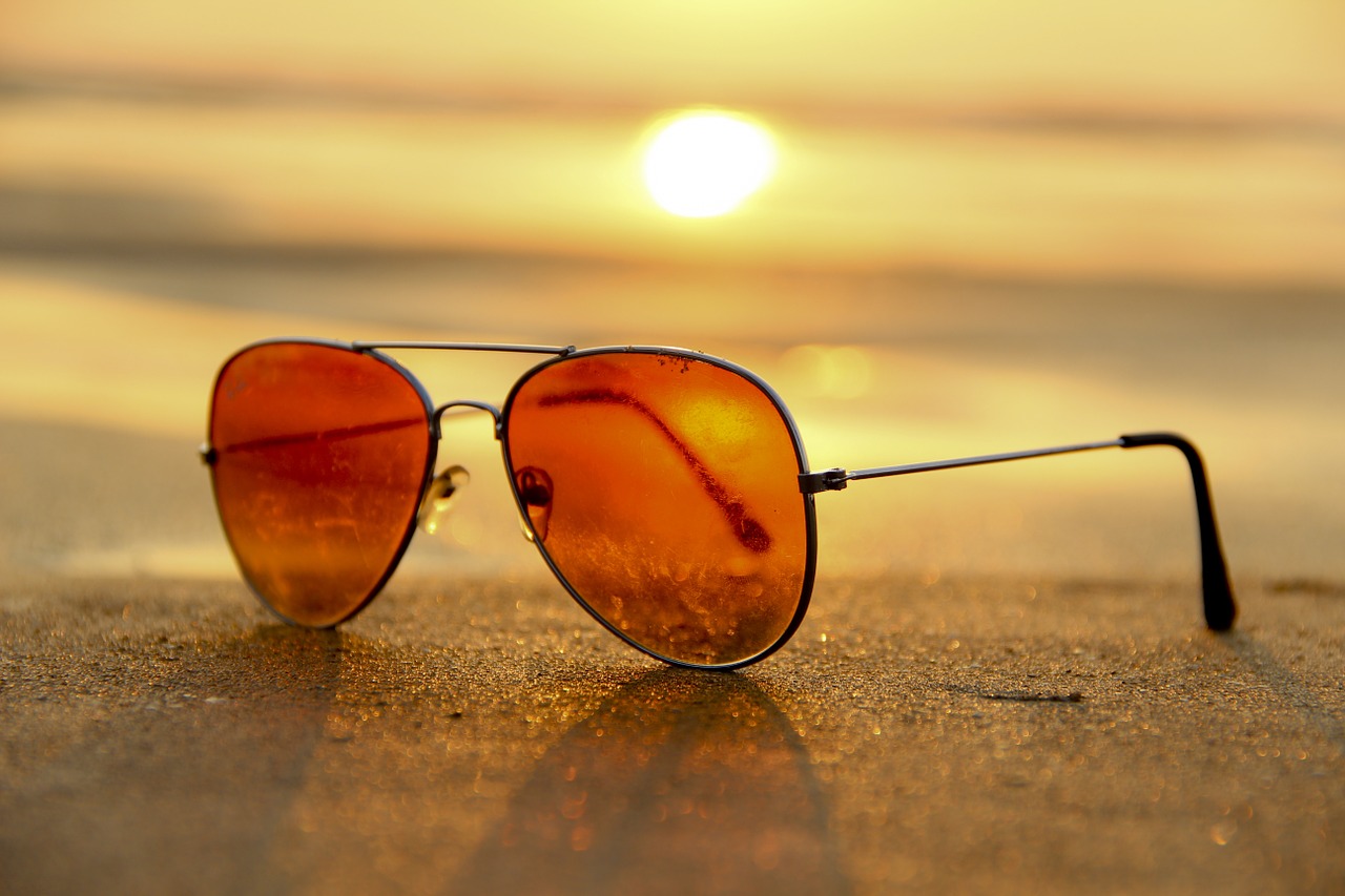 sunset beach sunglasses free photo