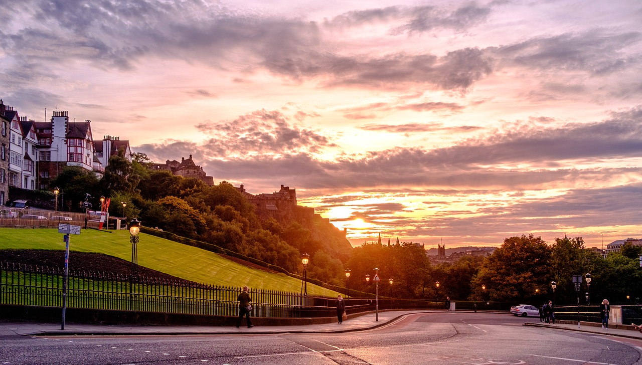 sunset evening outdoors free photo