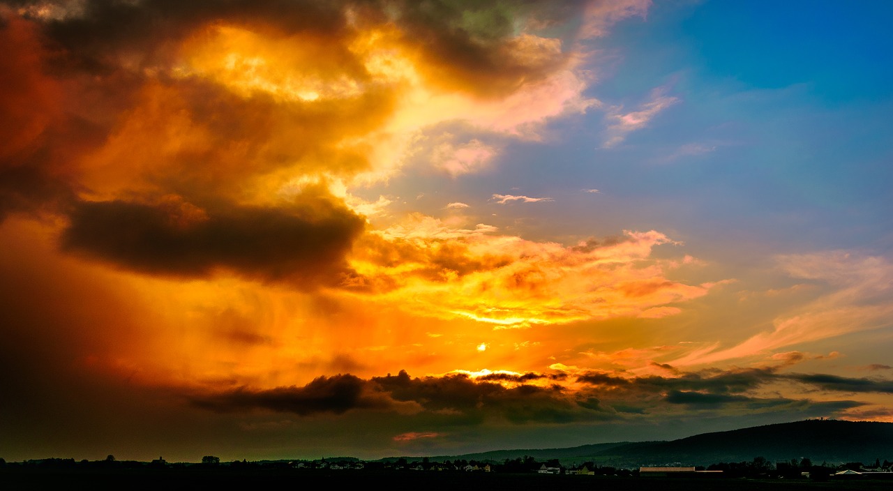 sunset clouds abendstimmung free photo