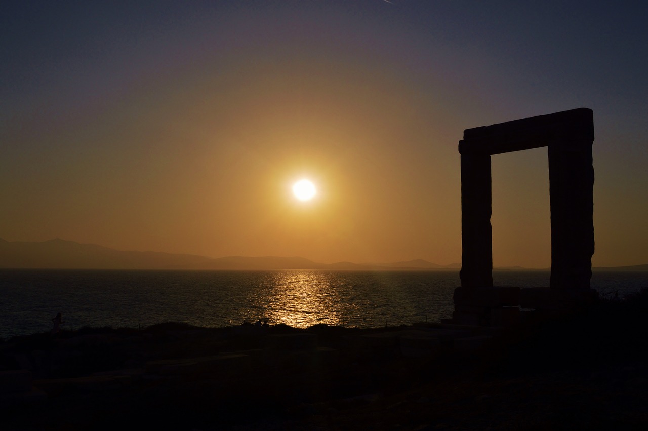 sunset greece island free photo