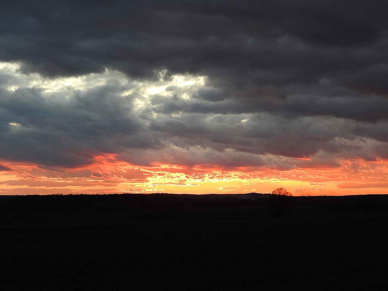 sunset cloud formations evening sky free photo