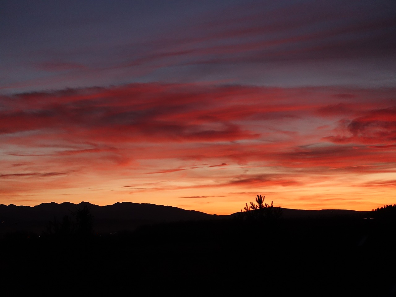 sunset clouds light free photo