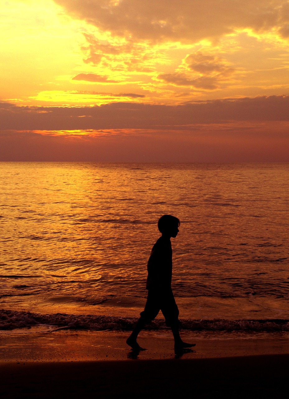 sunset sea beach free photo