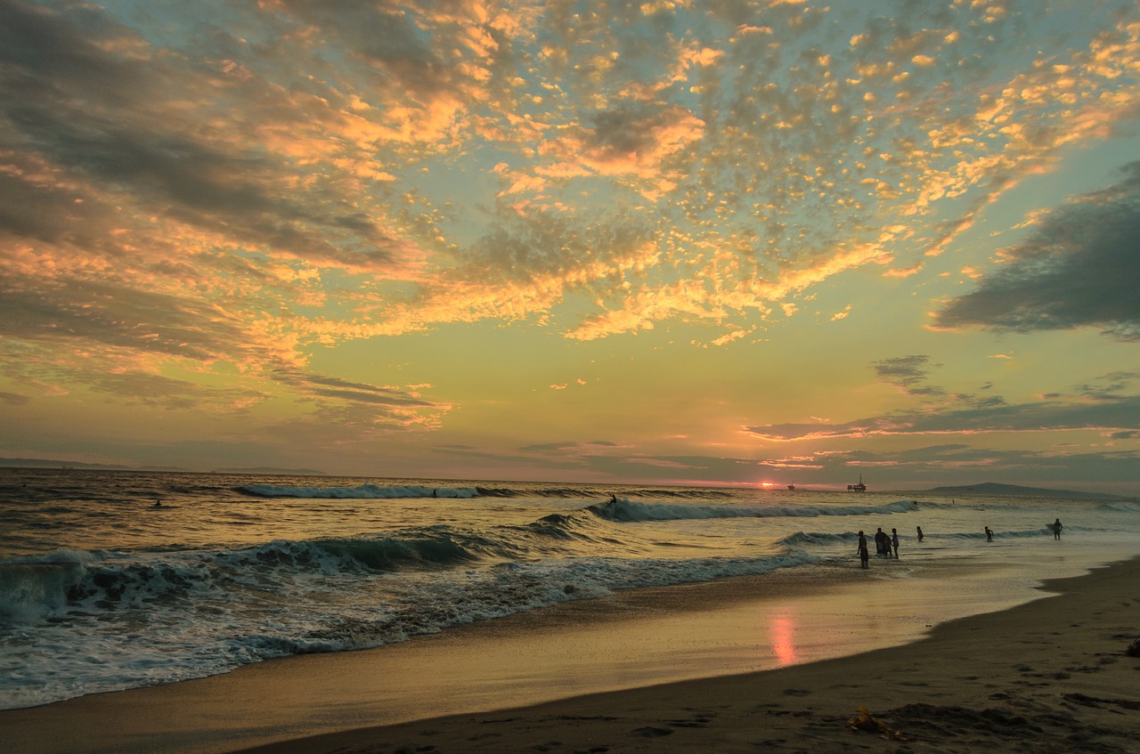 sunset ocean sea free photo