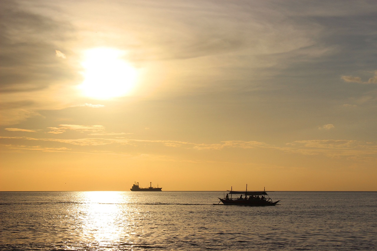 sunset ocean reflection free photo