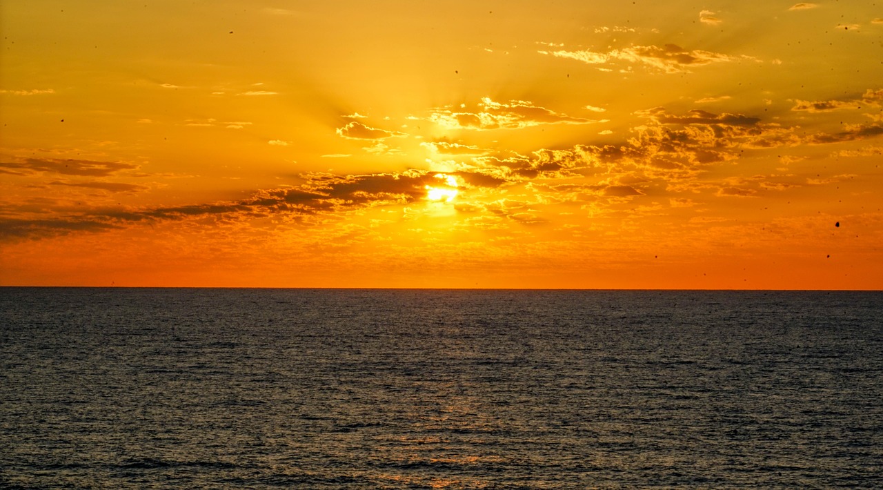 sunset sea clouds free photo