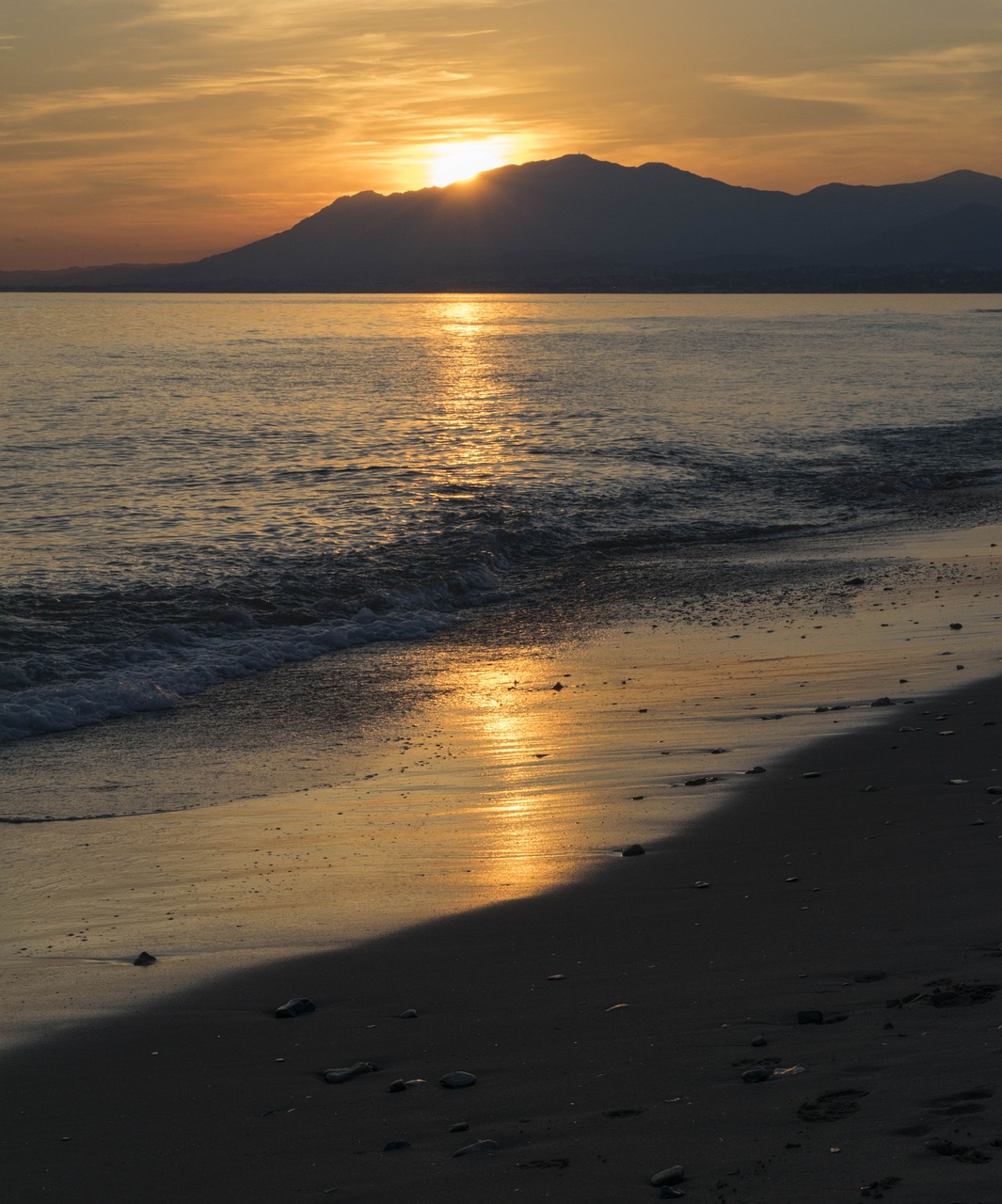 sunset marbella sea free photo
