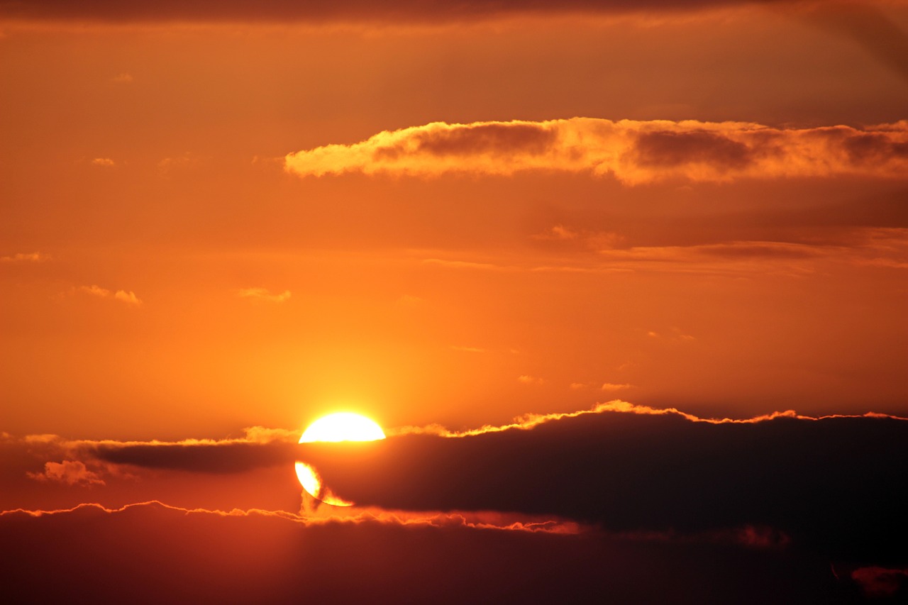 sunset sun clouds free photo