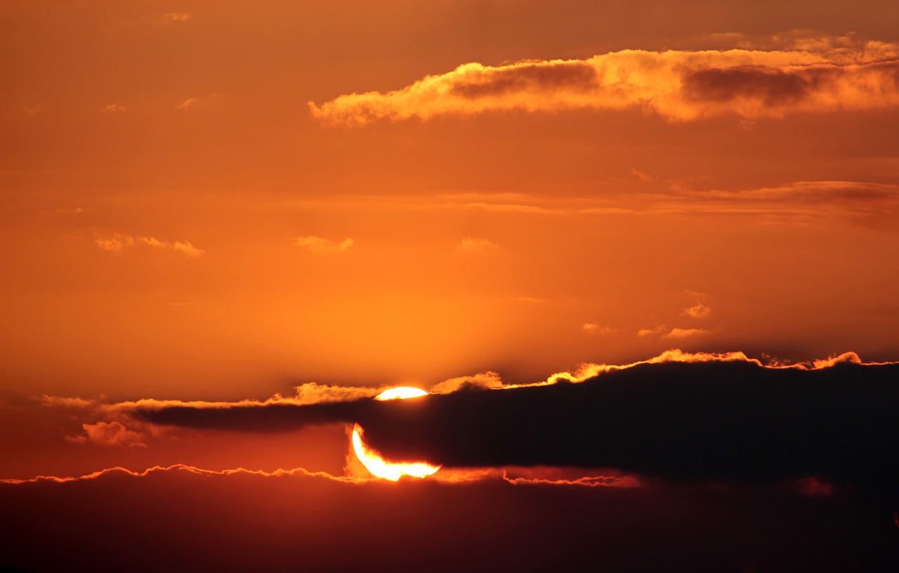 sunset sun clouds free photo