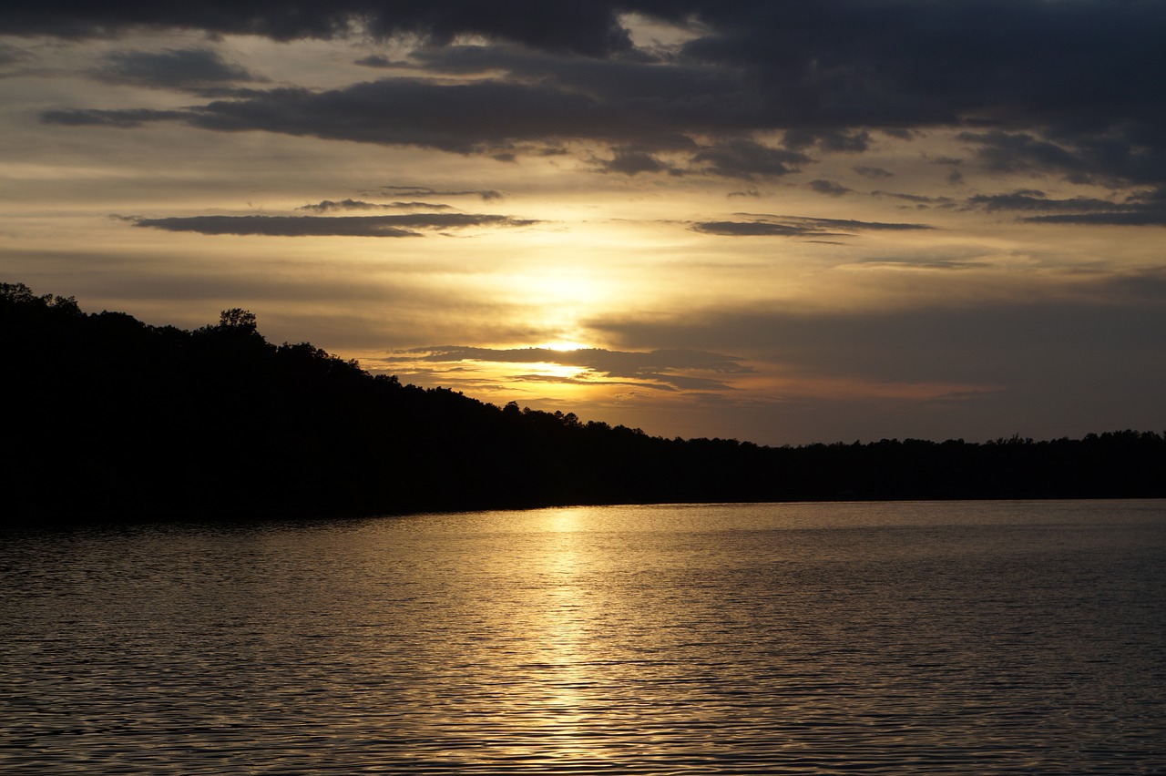 sunset virginia lake free photo
