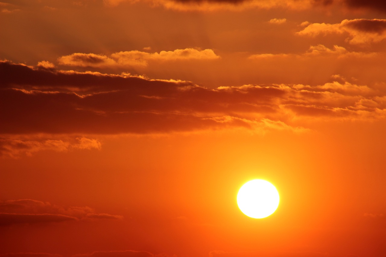 sunset sun clouds free photo