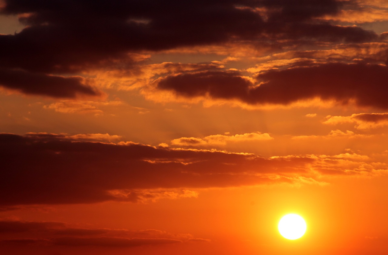 sunset sun clouds free photo