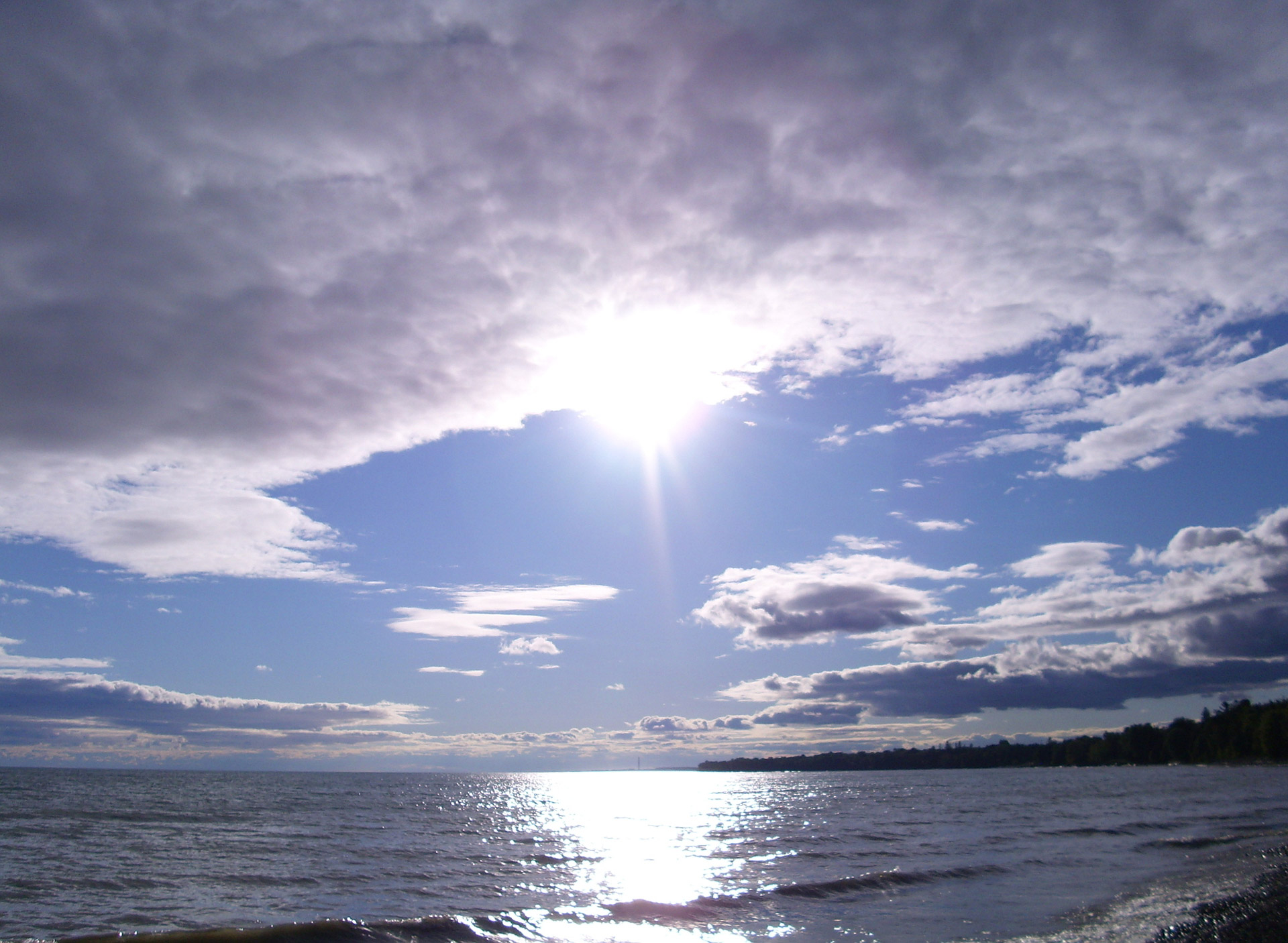 sunset clouds water free photo