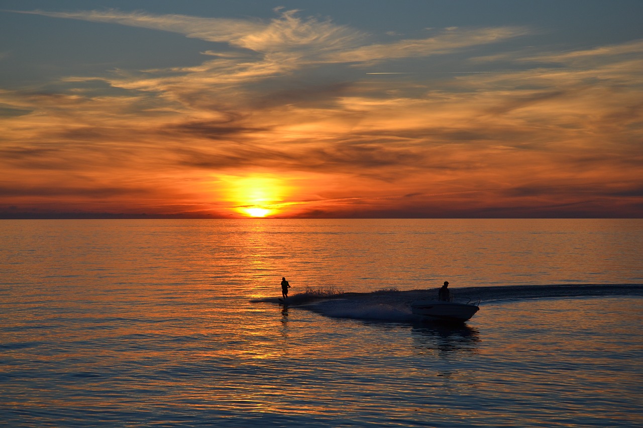 sunset twilight sea free photo
