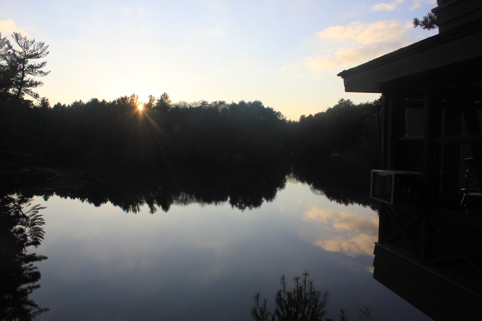 sunset forest water free photo