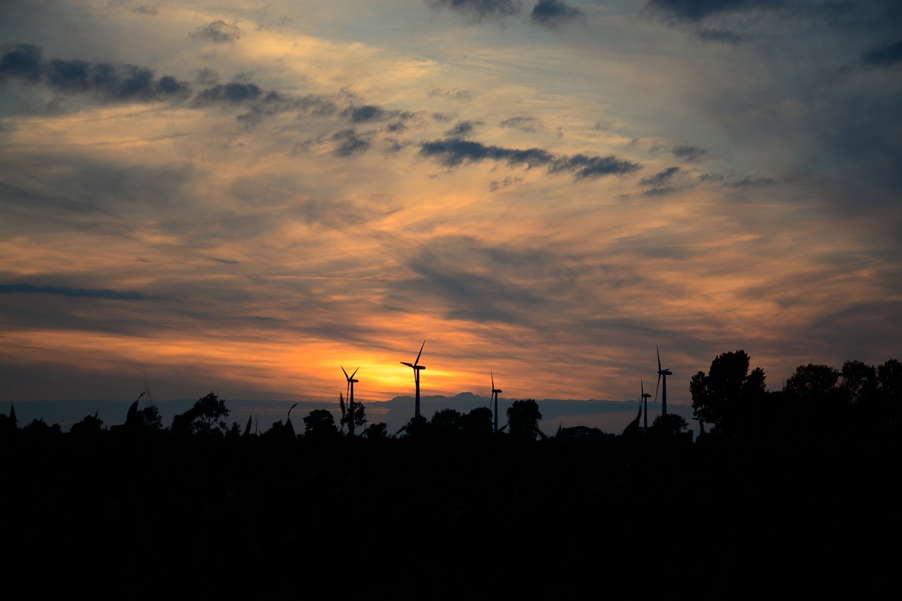 sunset wind power wind free photo