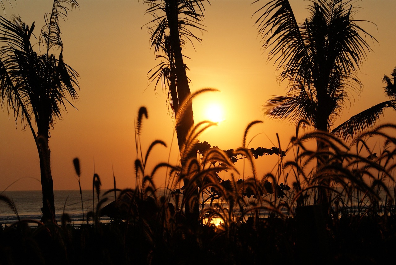 sunset bali ocean free photo