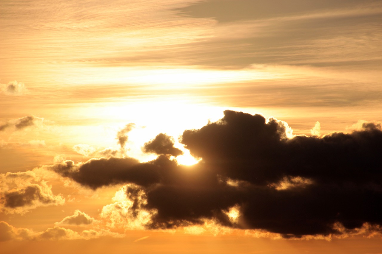 sunset sun clouds free photo