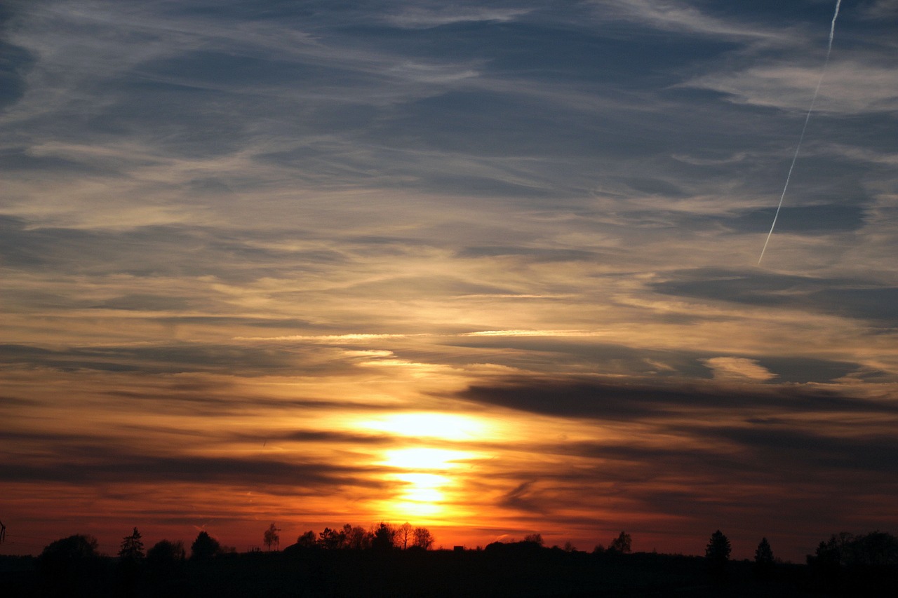 sunset sun clouds free photo