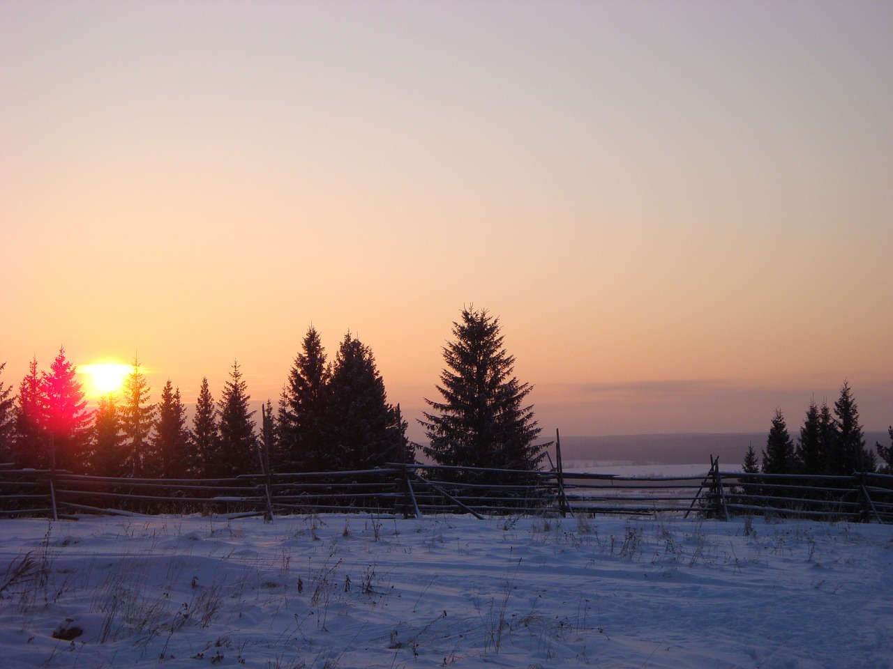 sunset winter ural free photo