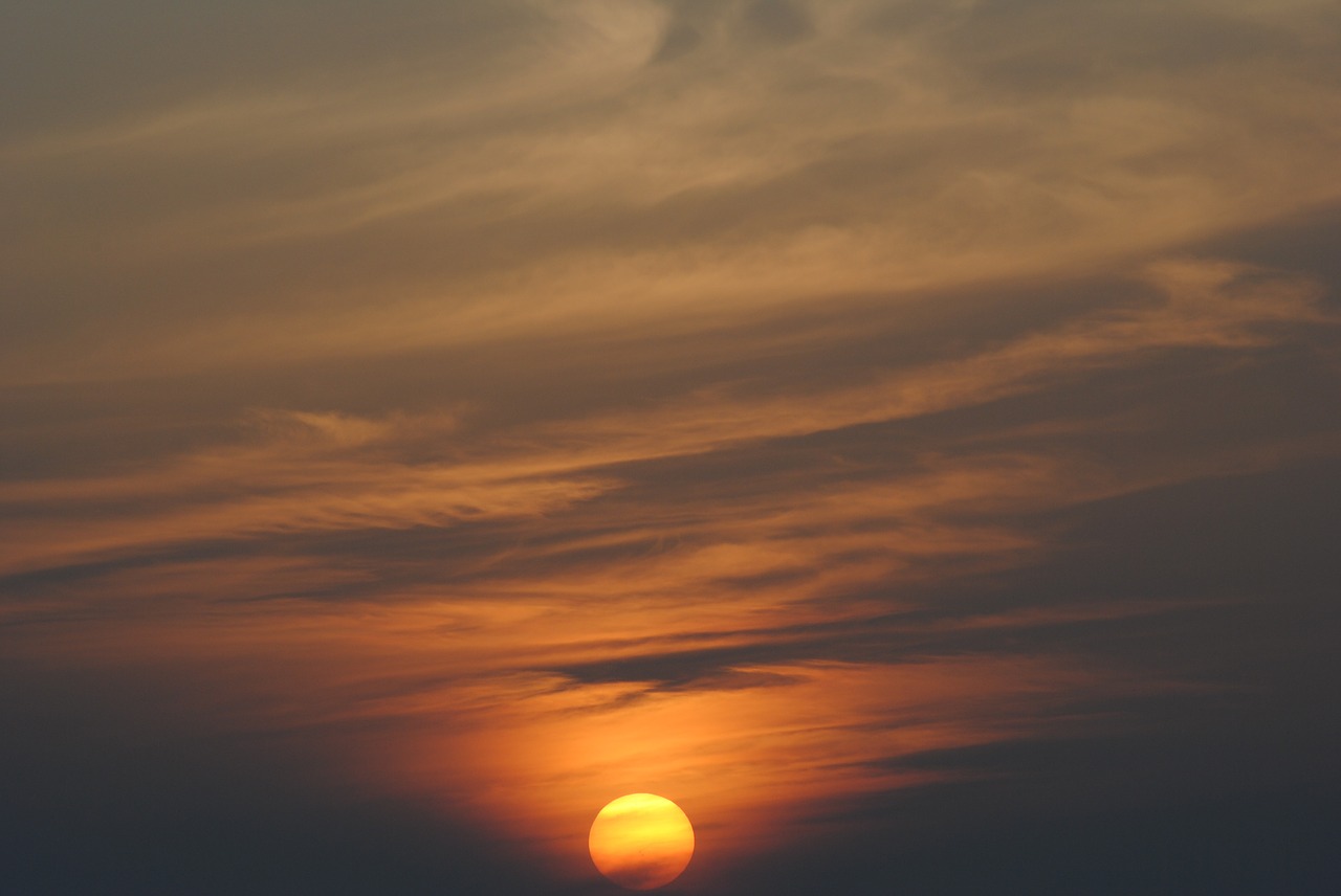 sunset evening sky sea free photo