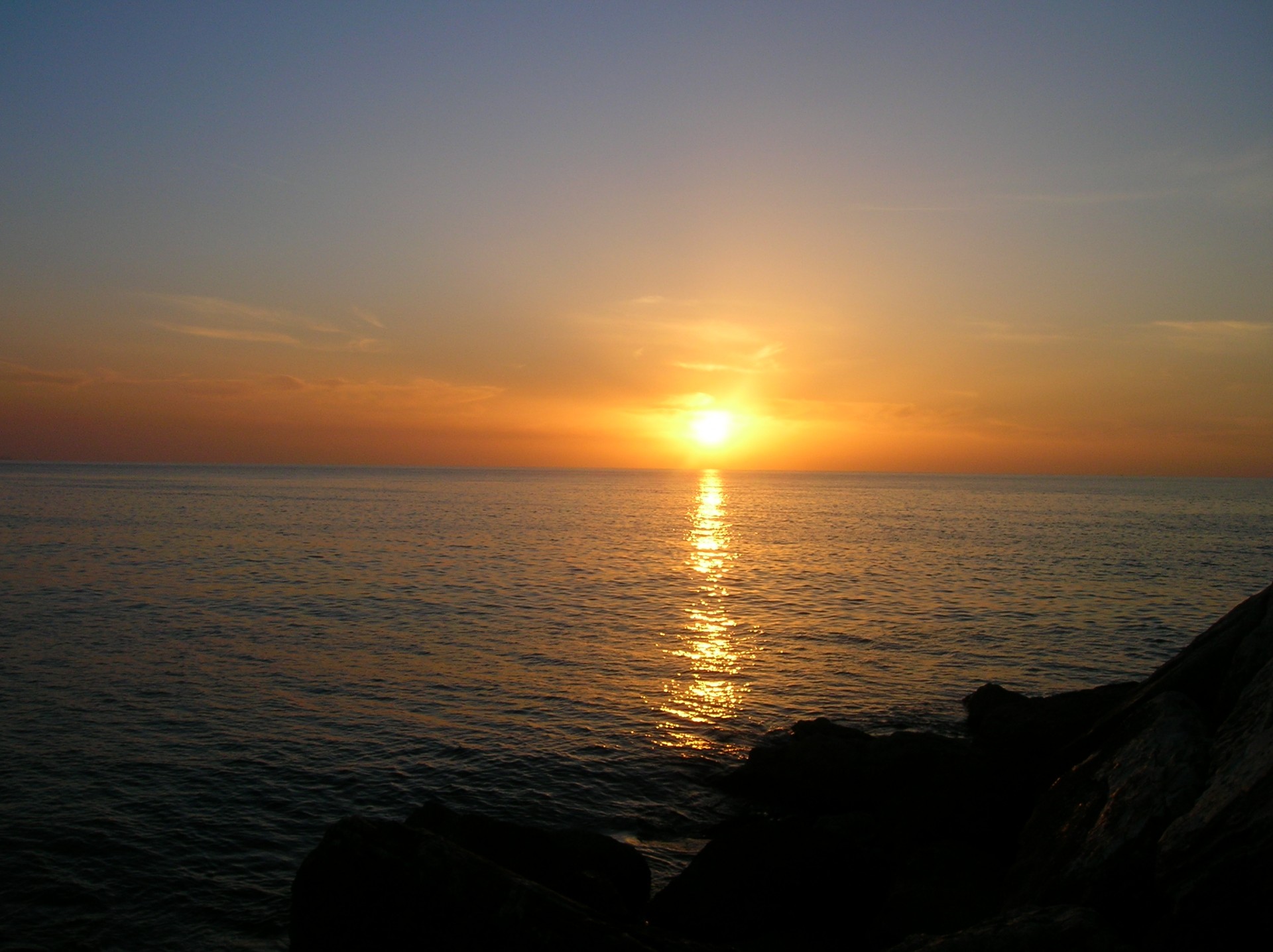 sunset sun sea free photo