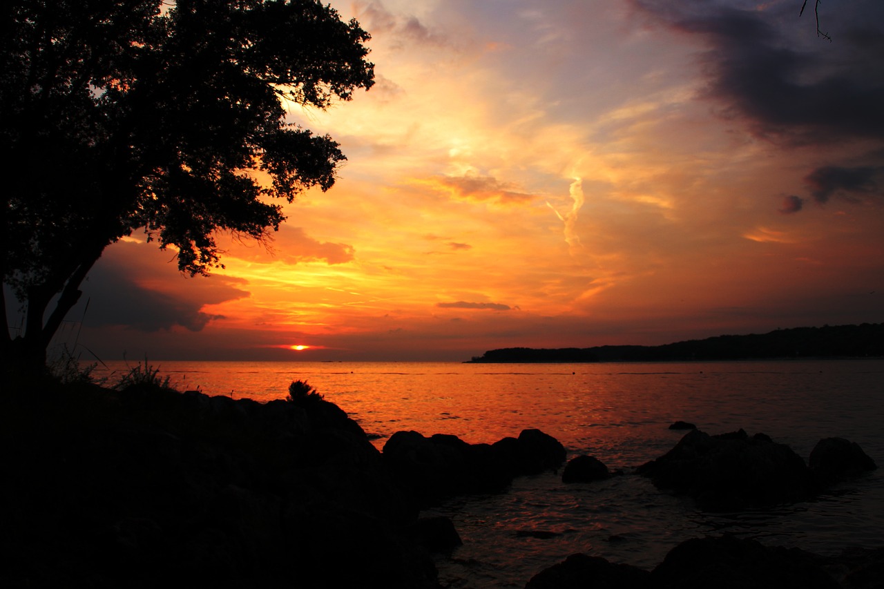 sunset croatia abendstimmung free photo