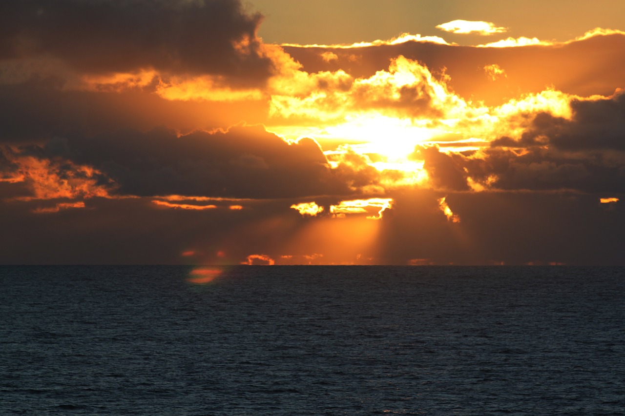 sunset clouds sun free photo