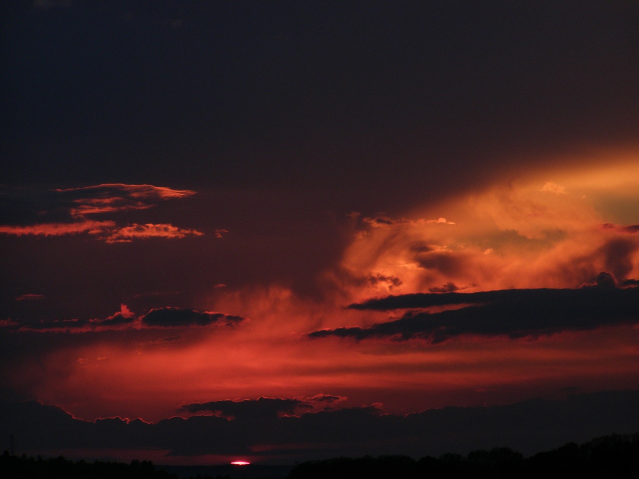 sunset clouds orange free photo