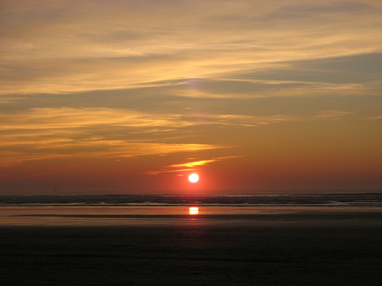 sunset seashore sea free photo