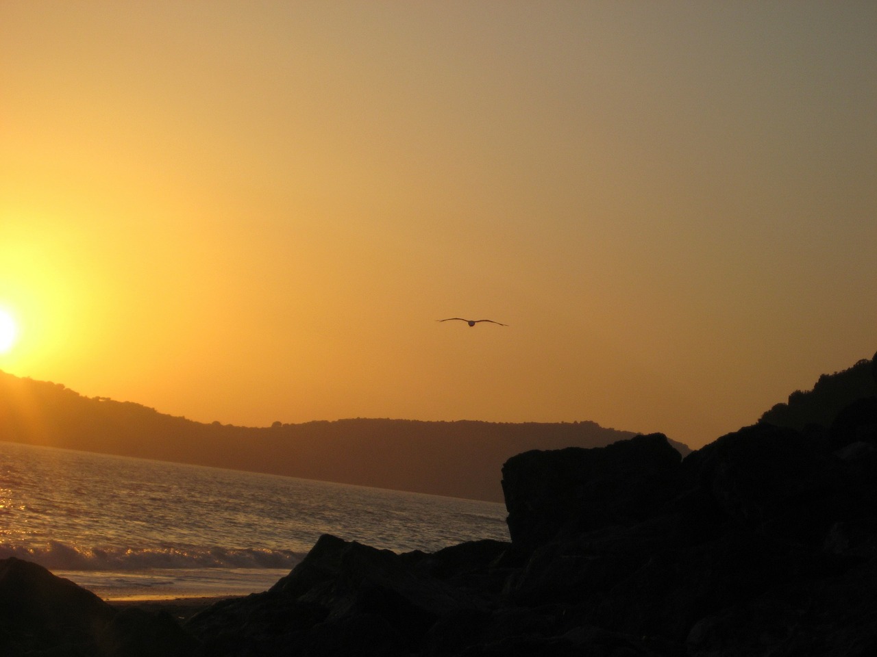 sunset sea italy free photo